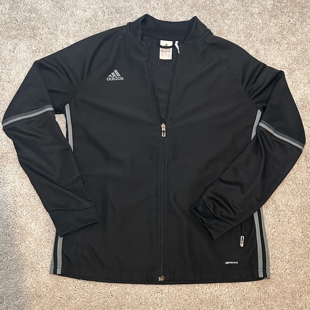 Adidas Black and Gray Windbreaker